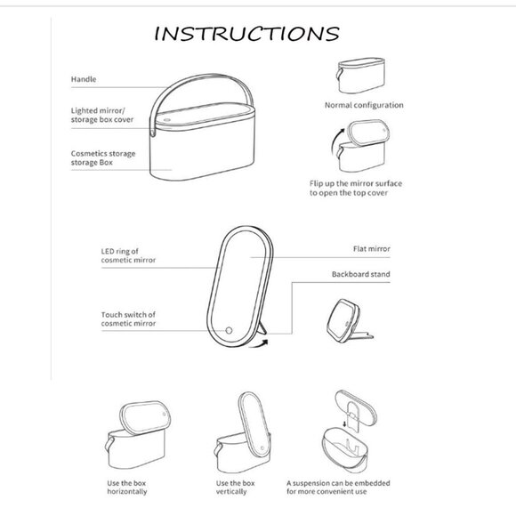 2025 Makeup Case with Mirror, Portable Cosmetics Box with LED Lighted Mirror - Picture 6 of 9